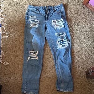 American Eagle Outfitters Distressed Light Blue Boyfriend Jeans